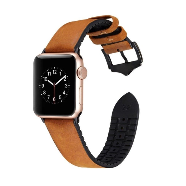 Apple Watch Series 4 44mm nahkapäällysteinen kellonauha - Ruskea Brown