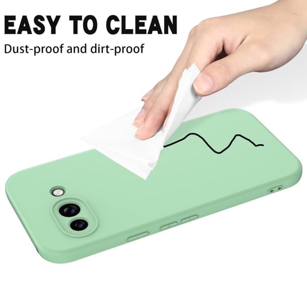 Matt Google Pixel 9a skal av flytande silikon - Grön Grön