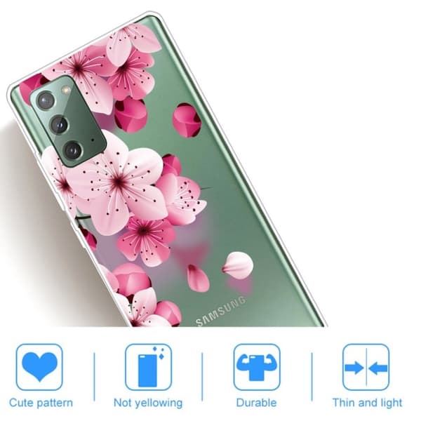 Deco Samsung Galaxy Note 20 kotelot - Persikka Kukka Pink