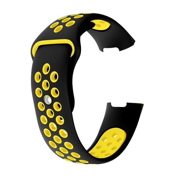 Fitbit Charge 3 tvåfärgad silikonrem - Gul Storlek: L Gul