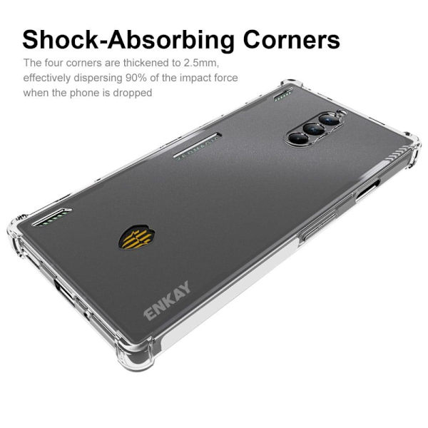 ENKAY genomskinligt droppsäkert fodral för ZTE nubia Red Magic 8 Pro Transparent