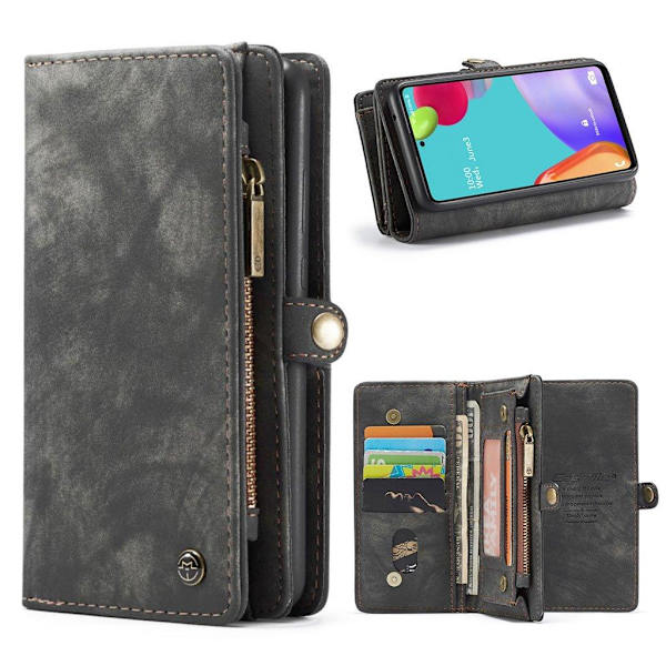 CaseMe Samsung Galaxy A52 5G Pung med Lynlås - Sort Black