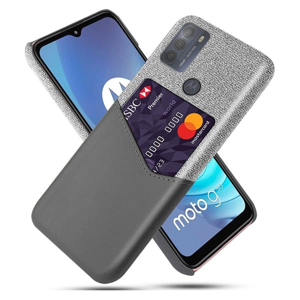 Bofink Motorola Moto G50 Card Cover - Grå Silver grey