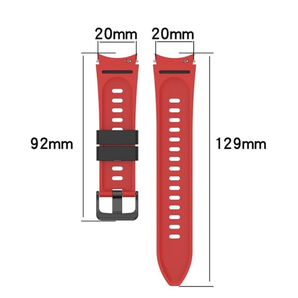 Samsung Galaxy Watch 4 / Watch 3 (41mm) dobbeltfarvet silikoneurrem - Lyserød / Hvid Multicolor