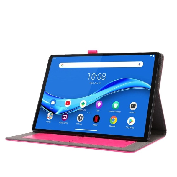 Foldable case with Lichi-texture for Lenovo Tab M10 - Pink Rosa