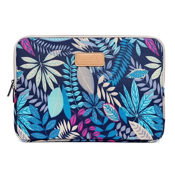 LISEN laptop 14 tum laptopväska flanell canvas löv - Blå Bakgrund Blå