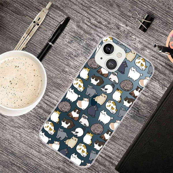 Deco iPhone 14 Plus deksel - Katt Multicolor