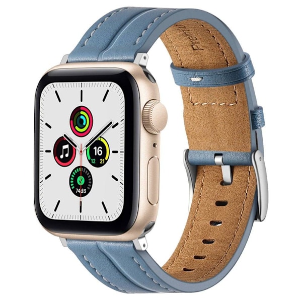 Apple Watch Series 8 (41mm) klockarmband i äkta läder - Blå Blå