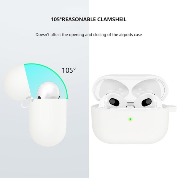 AirPods silicone case with carabiner - White Vit