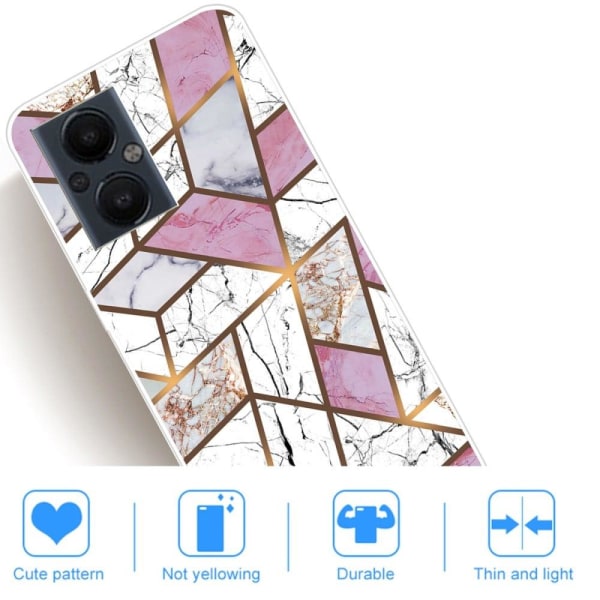 Marble OnePlus Nord N20 5G Etui - Rose / Hvid / Grå Marmor Multicolor