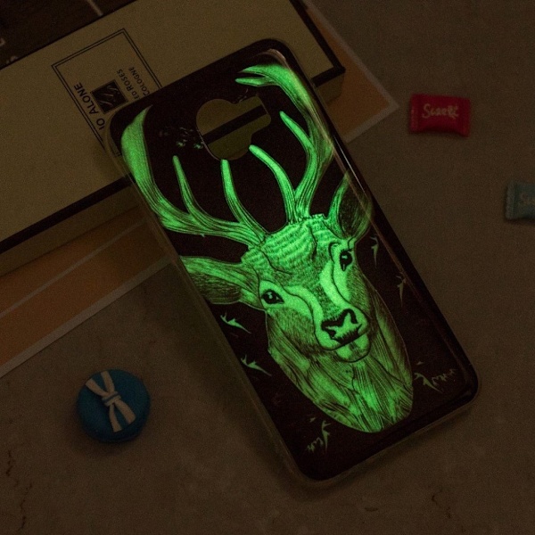 Samsung Galaxy J4 (2018) lysende mønster etui - Elg Beige