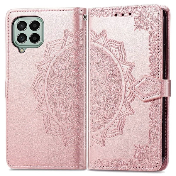 Mandala läder Samsung Galaxy M53 5G fodral - Rosa Rosa
