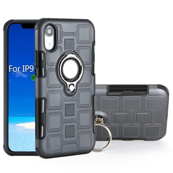 iPhone Xr hybrid etui med geometrisk mønster - Grå Silver grey