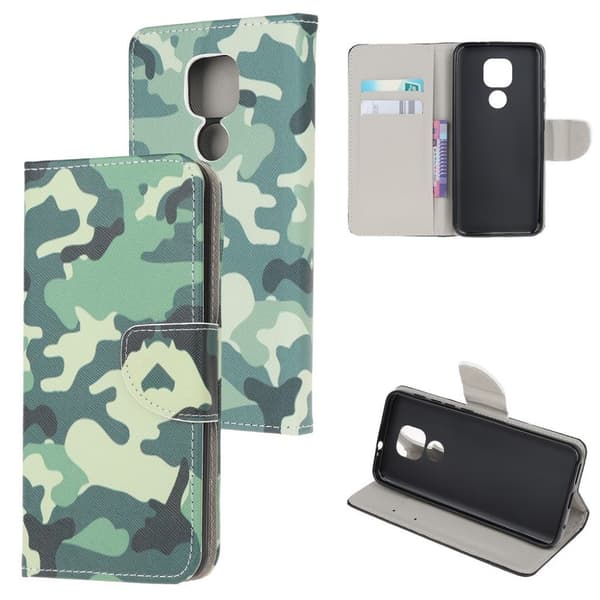 Wonderland Motorola Moto E7 Plus / G9 Play Flippetui - Camouflage Green