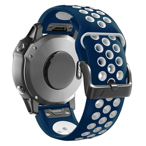 26 mm dobbeltfarvet silikonerem til Garmin- og Coros-ure - Sort / Blå Blue