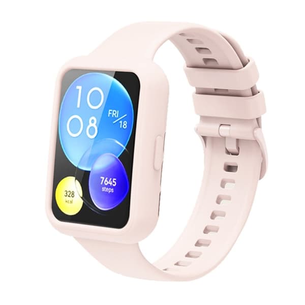 Huawei Watch Fit 2 silikoneurrem med cover - Lyserød Pink