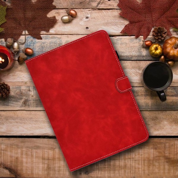 iPad 10.2 (2019) / Air (2019) flipfodral i läder med fast tema - Röd Röd