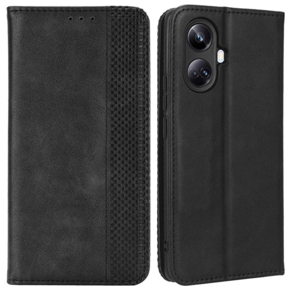 Bofink Vintage Realme 10 Pro Plus Läderfodral - Svart Svart