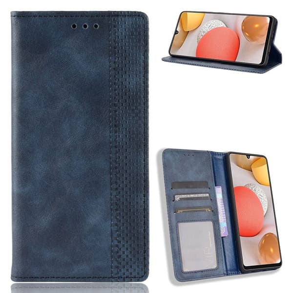 Bofink Vintage Samsung Galaxy A42 5G nahkakotelo - Sininen Blue
