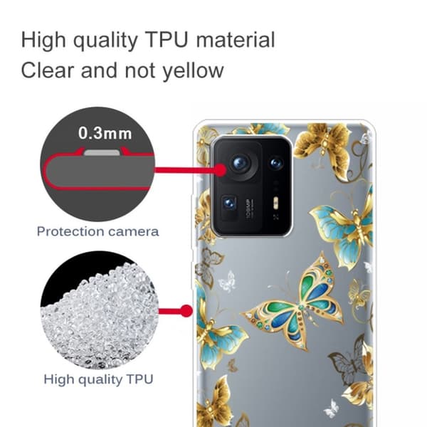 Deco Xiaomi Mix 4 Etui - Gyldne Sommerfugle Gold