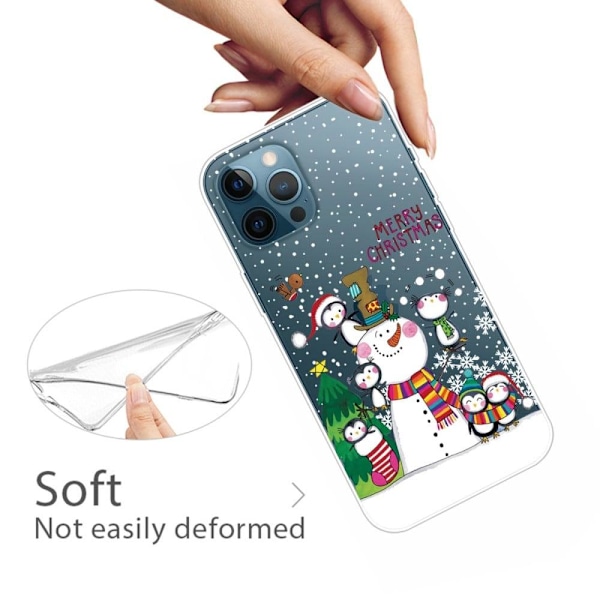 Joulu iPhone 14 Pro tapauksessa - Pingviini Perhe Multicolor