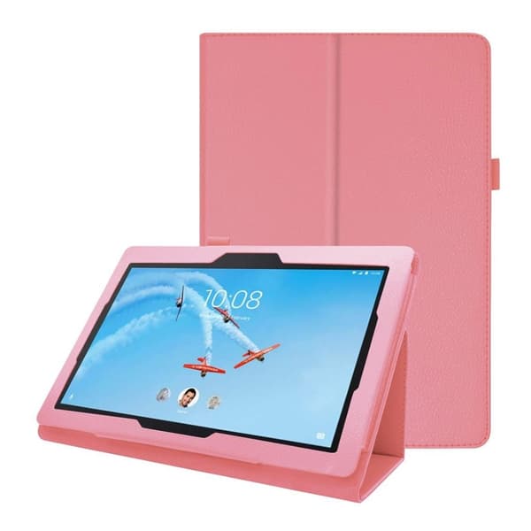 Lenovo Tab E10 litsi nahkainen suojakotelo - Pinkki Pink