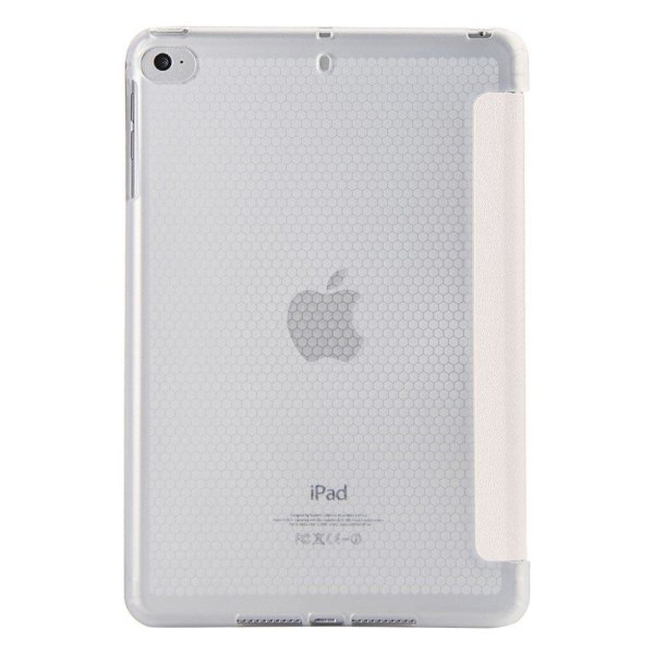 iPad Mini (2019) durable tri-fold pattern leather flip case - Pu Purple