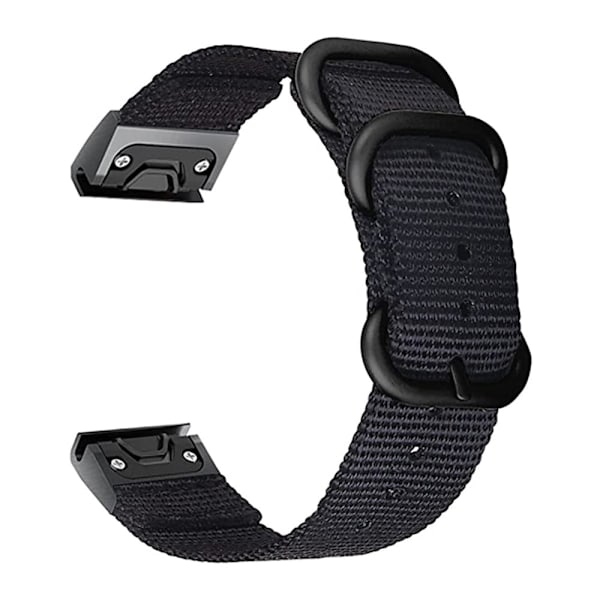26 mm klockarmband i nylon för Garmin-klocka - Svart Svart