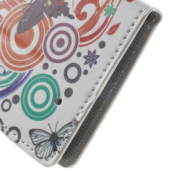 Mobergmicrosoft Lumia 950 Lær Etui - Sommerfugl & Sirkler Multicolor