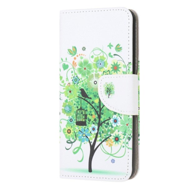 Wonderland Samsung Galaxy Note 20 Flip Etui - Grønt Træ med Bird Green