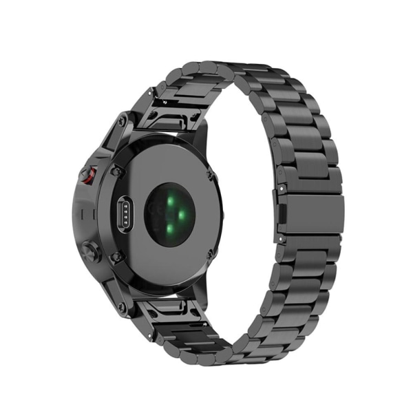 20mm ruostumattomasta teräksestä valmistettu kellohihna taittuvalla lukolla Garmin-kelloon - Musta Black