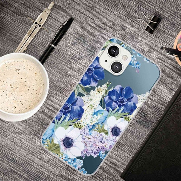 Deco iPhone 14 Plus skal - Blommor Blå