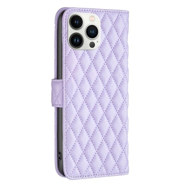 Rhombus mat iPhone 13 Pro Max flip etui - Lilla Purple