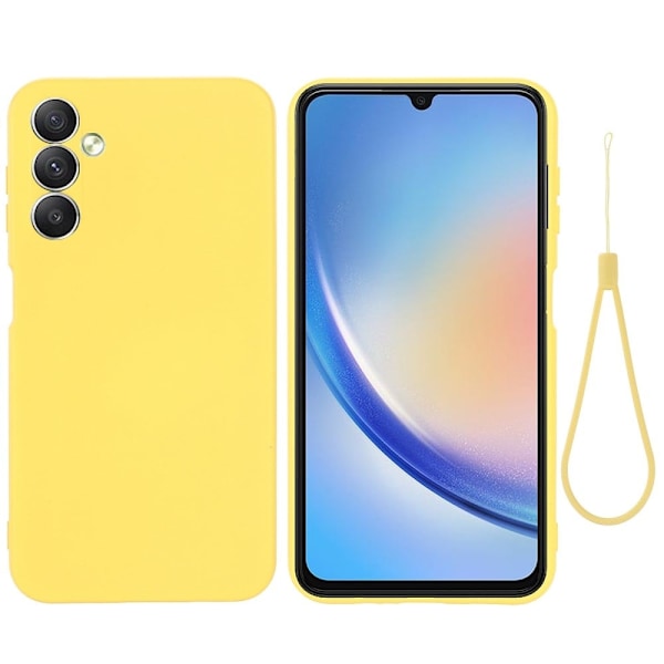 Matt Samsung Galaxy A24 4G skal av flytande silikon - Gul Gul