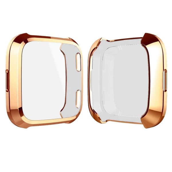 Fitbit Versa elegant galvanisering etui - Rødguld Pink