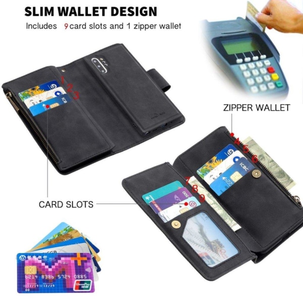 Premium Wallet Samsung Galaxy Note 10 Plus Etui - Sort Black