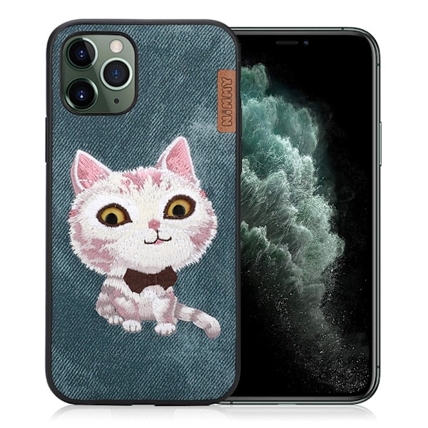 Nimmy Sött husdjur iPhone 11 Pro Max Broderat fodral - Blå Blå