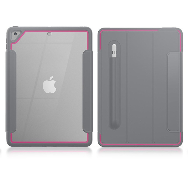 iPad (2018) elegant trefoldig etui - Grå / Rose Silver grey