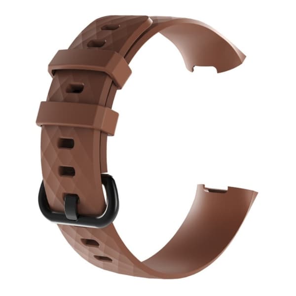 Fitbit Charge 3 Silikon Flexbible Wath Armbånd - Størrelse: L / Brun Brown