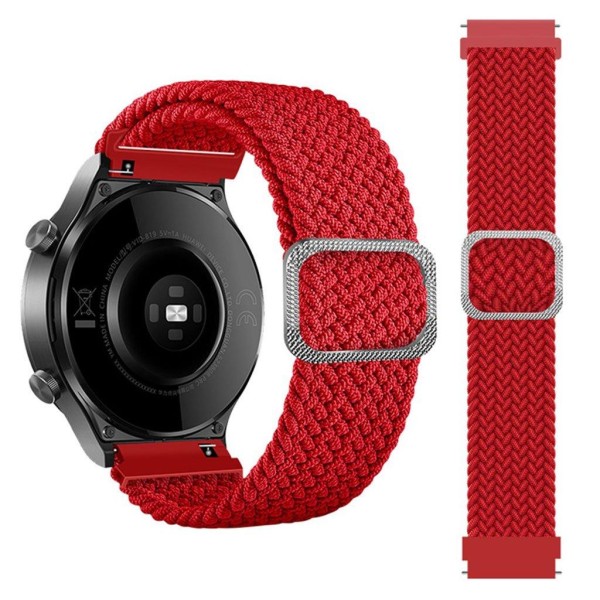 20 mm Samsung Galaxy Watch Active 2 - 40 mm / Watch (42 mm) urrem med fletmønster - Rød Red