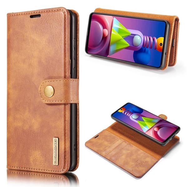 DG.MING Samsung Galaxy M51 2-in-1 pung etui - brun Brown