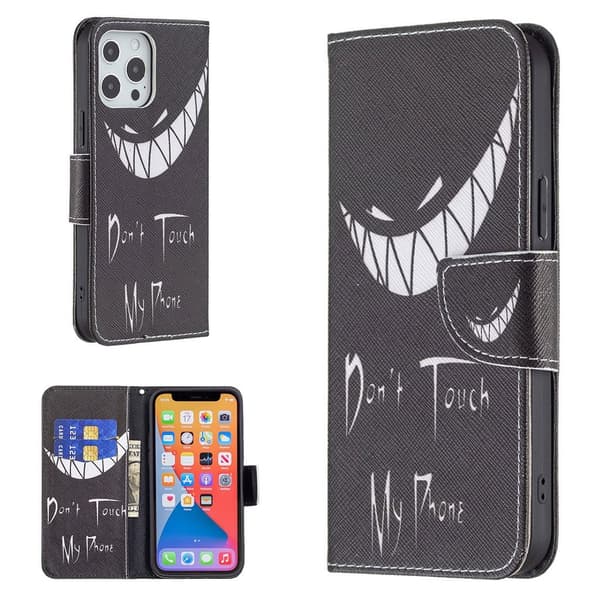 Wonderland iPhone 13 Pro Max flip etui - Rør Ikke Ved Min Telefon Black