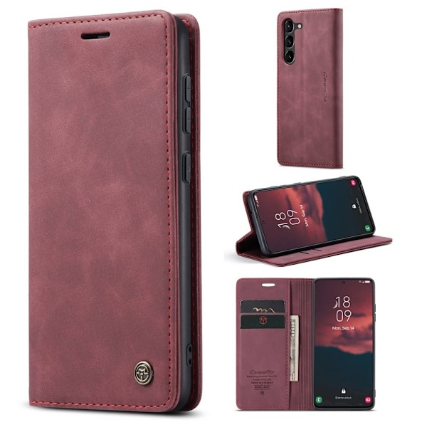 CaseMe Samsung Galaxy S23 Vintage Etui - Rødvin Red