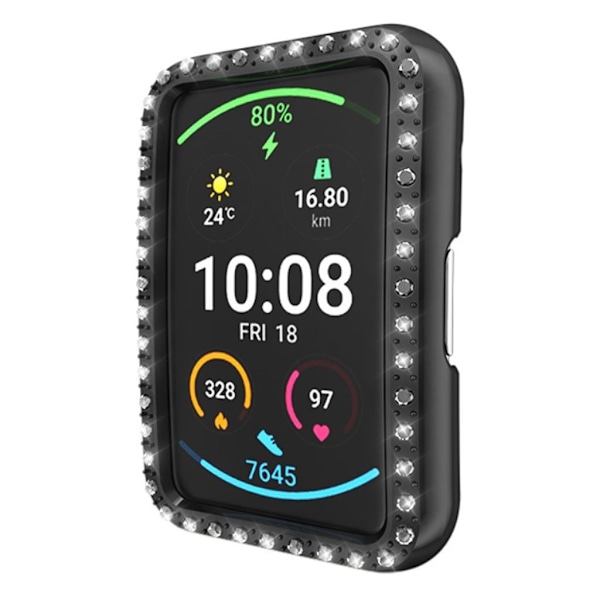 Glänsande ram av strass för Huawei Watch Fit - Svart Svart