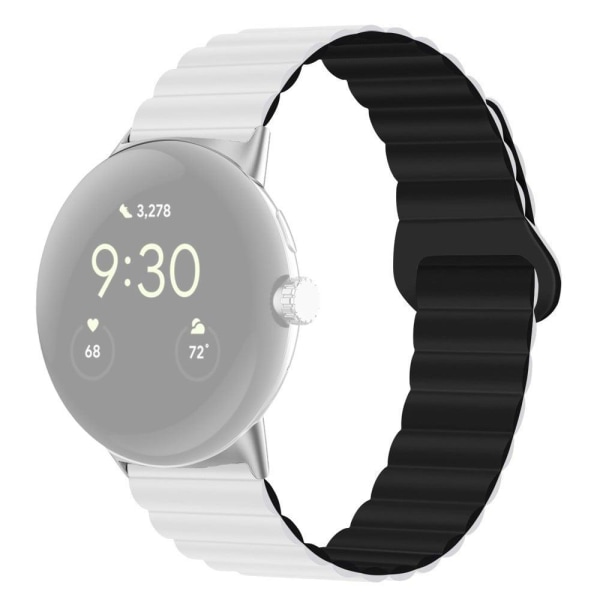 Google Pixel Watch dual-color silicone watch strap - White / Bla White