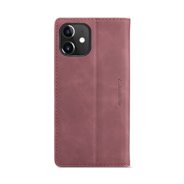 CaseMe iPhone 12 Mini vintage-kotelo - Viininpunainen Red