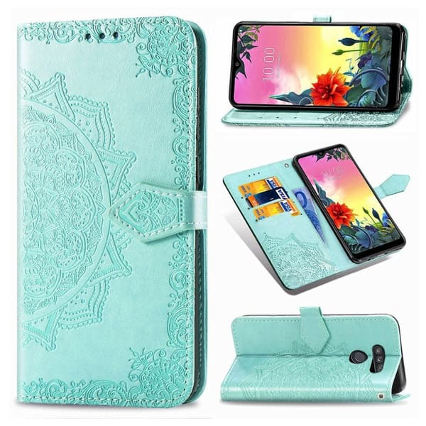 Mandala LG K50S etui - Cyan Green