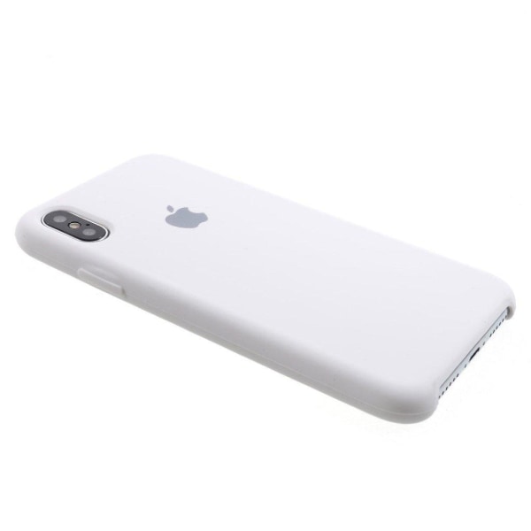 iPhone XS matta pintainen silkki silikooni muovinen suojakuori - Valkoinen White