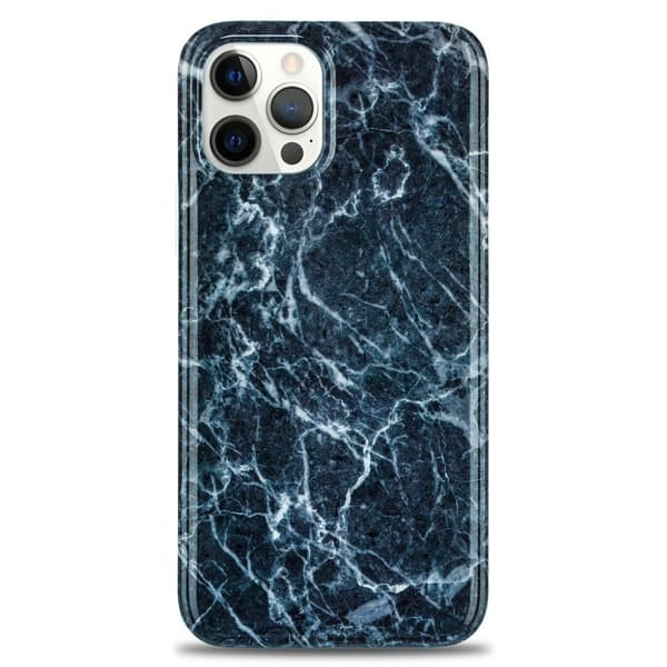 Marble iPhone 12 Pro Max Etui - Grå Silver grey