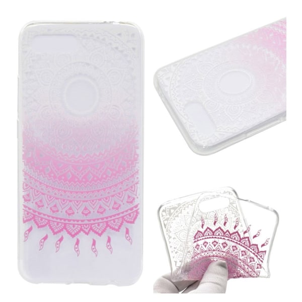 Huawei Honor 10 mobilskal TPU material tryck på - Rosa mandala Rosa